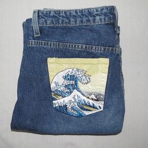 Size 10 "mom" jeans, customer 'Wave of Kanagawa'
